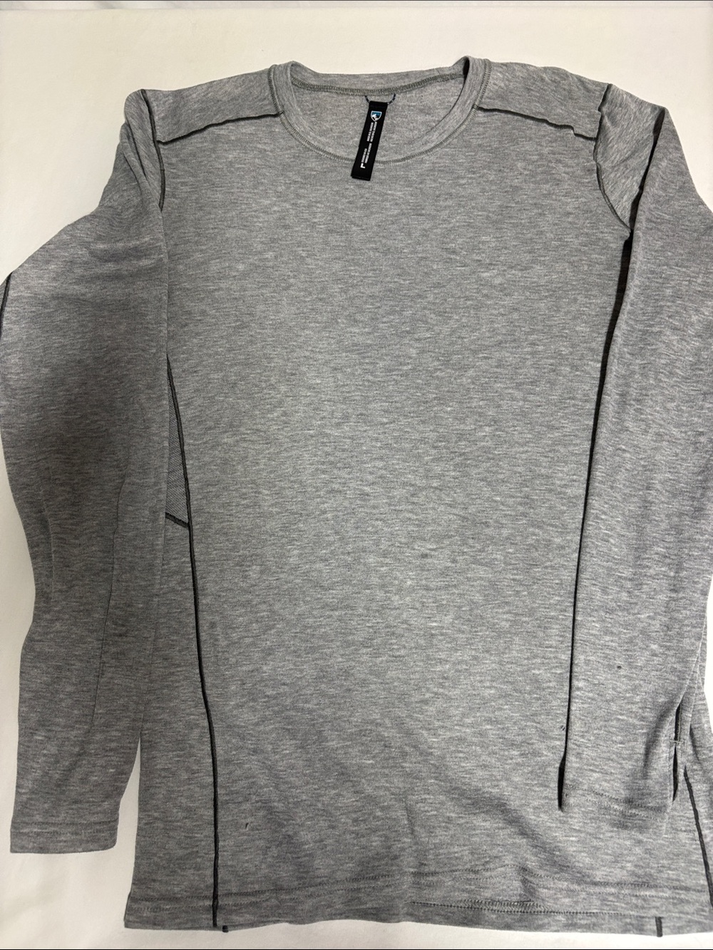 KÜHL Men’s Gray Long Sleeve Performance Base Layer Shirt Thumbholes Outdoor